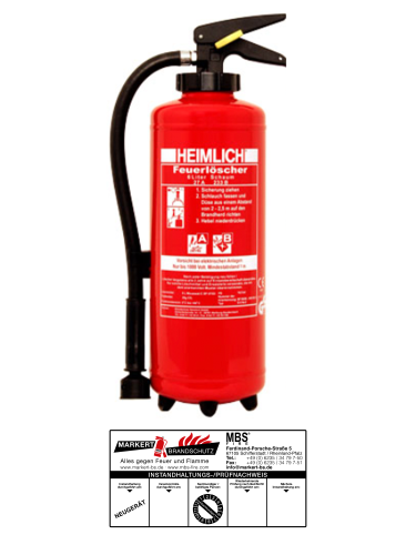 Heimlich 6L Schaum Feuerlöscher 34A 233B = 10LE